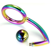 BQS - Penisring med Analkule, Regnbue