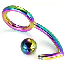 BQS - Penisring med Analkule, Regnbue