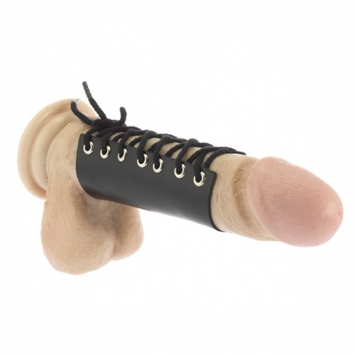 Rimba - Penis tube - i sort lær med snøring Rimba - Penis tube - i sort lær med snøring