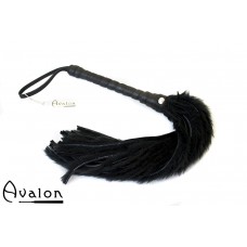 Avalon - GRIFFIN - Flogger med Lær og Pels, Svart 