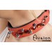 Avalon - DEFIANCE - Collar med Spisse Nagler og Røde Stener - Rødt og Svart Avalon - DEFIANCE - Collar med Spisse Nagler og Røde Stener - Rødt og Svart