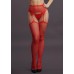 Le Desir - Suspender Pantyhose av netting og rhinestones - Rød