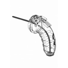 Man Cage - Model 16 - Kuklås 4,5" med Penisplugg - Transparent