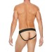 Ouch! Striped Front Zip Jock - Jockstrap - Bonded Leather - Sort/Blå Ouch! Striped Front Zip Jock - Jockstrap - Bonded Leather - Sort/Blå