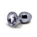 BQS - Buttplug i metall med Krystall - Klar - Small 