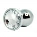 BQS - Buttplug i metall med Krystall - Klar - Large