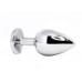 BQS - Buttplug i metall med Krystall - Klar - Large