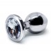 BQS - Buttplug i metall med Krystall - Klar - Medium