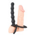 Black Velvets - Penis og Pung-ring med dobbelpenetrering