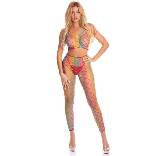 Pink Lipstick - Rainbow Stockings - One Size Pink Lipstick - Rainbow Stockings - One Size