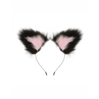 BQS - Ører med hårbøyle Sort og Rosa