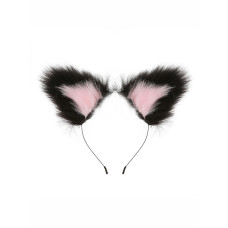 BQS - Ører med hårbøyle Sort og Rosa