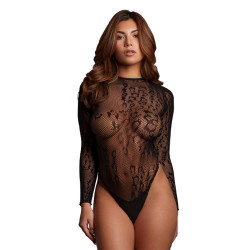 Le Désir – Leopardmønstret body med åpent skritt - One size