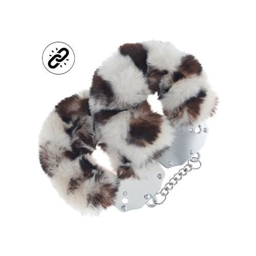 Ouch! Heavy-duty - Fluffy håndjern - Snøleopard Ouch! Heavy-duty - Fluffy håndjern - Snøleopard