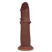 Realrock - Dual density sliding skin - Dildo i silikon - 8"/21cm - Brun