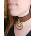 Avalon Viking - Nieve - Collar med to ringer - Brun og gull