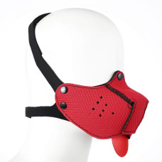 Neoprene Puppy Muzzle - Neoprene munnkurv med tunge - Rød