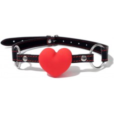 BQS -  Gag med rødt hjerte i silikon 