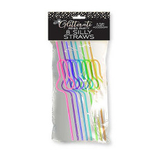 LITTLE GENIE  -  Penisformede sugerør i farger 8 pk