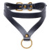 Master Series - Bondage Baddie Collar With O-ring - Sort/Gull Master Series - Bondage Baddie Collar With O-ring - Sort/Gull