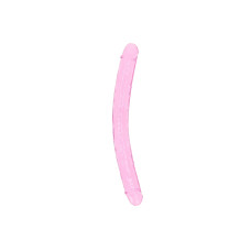 Realrock – Crystal Clear – Realistisk Dobbeldildo – Rosa - 45 cm