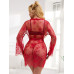 Gnist - Luksuriøs Kimono - Blonder - Rød Gnist - Luksuriøs Kimono - Blonder - Rød