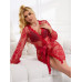 Gnist - Luksuriøs Kimono - Blonder - Rød Gnist - Luksuriøs Kimono - Blonder - Rød