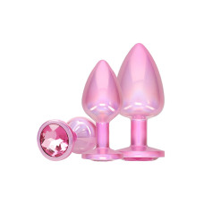 Paris Collection - Buttpluggsett i metall - Rosa 