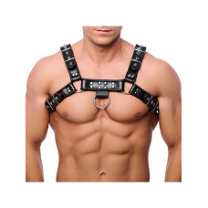 Red Leather - Harness i lær - Sort S/M