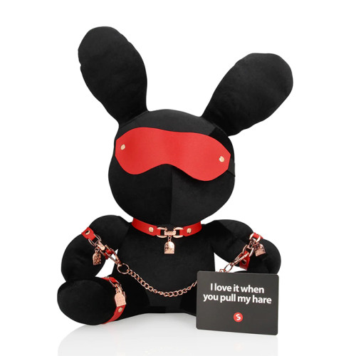 S-line - Bondage Rabbit Bamse - Large - Sort og Rød
